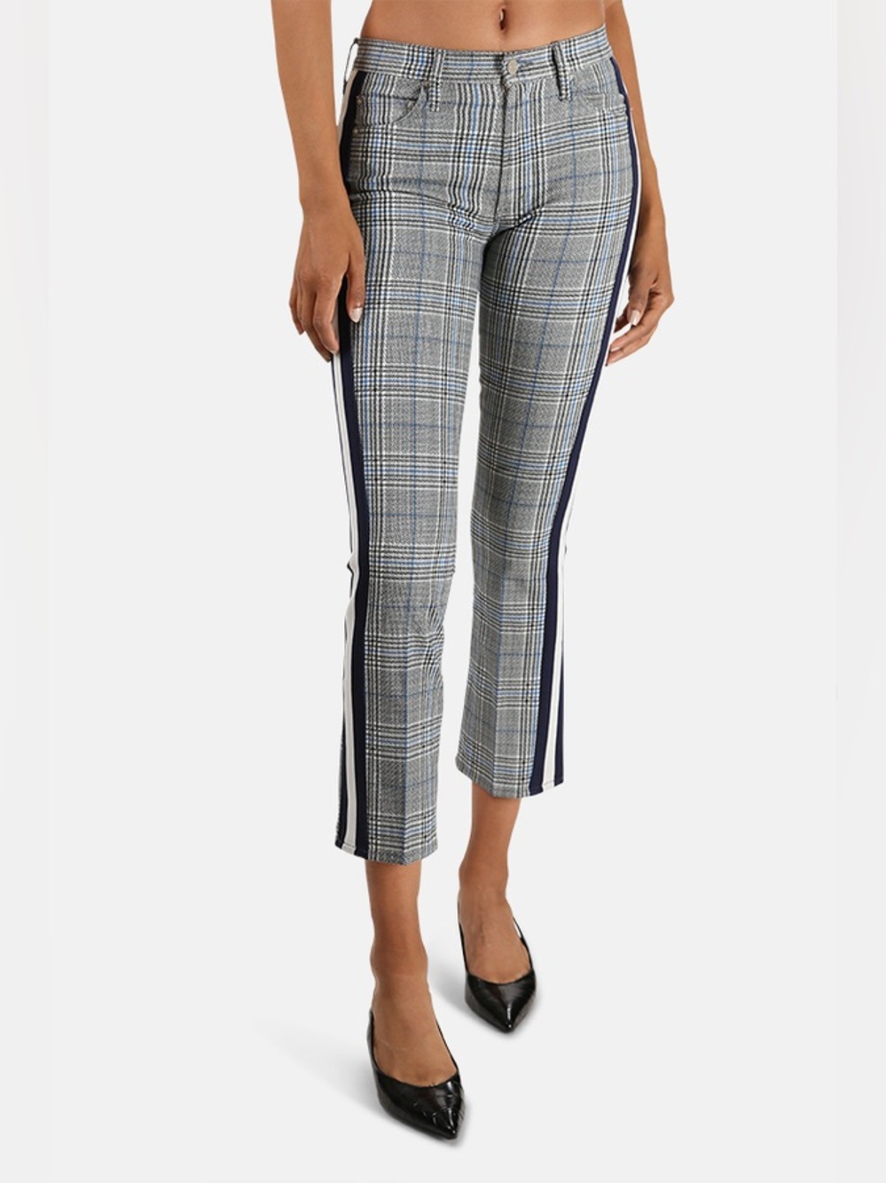 Mother Denim The Insider Ankle Happy People Read and Drink Coffee Plaid Pants 25
